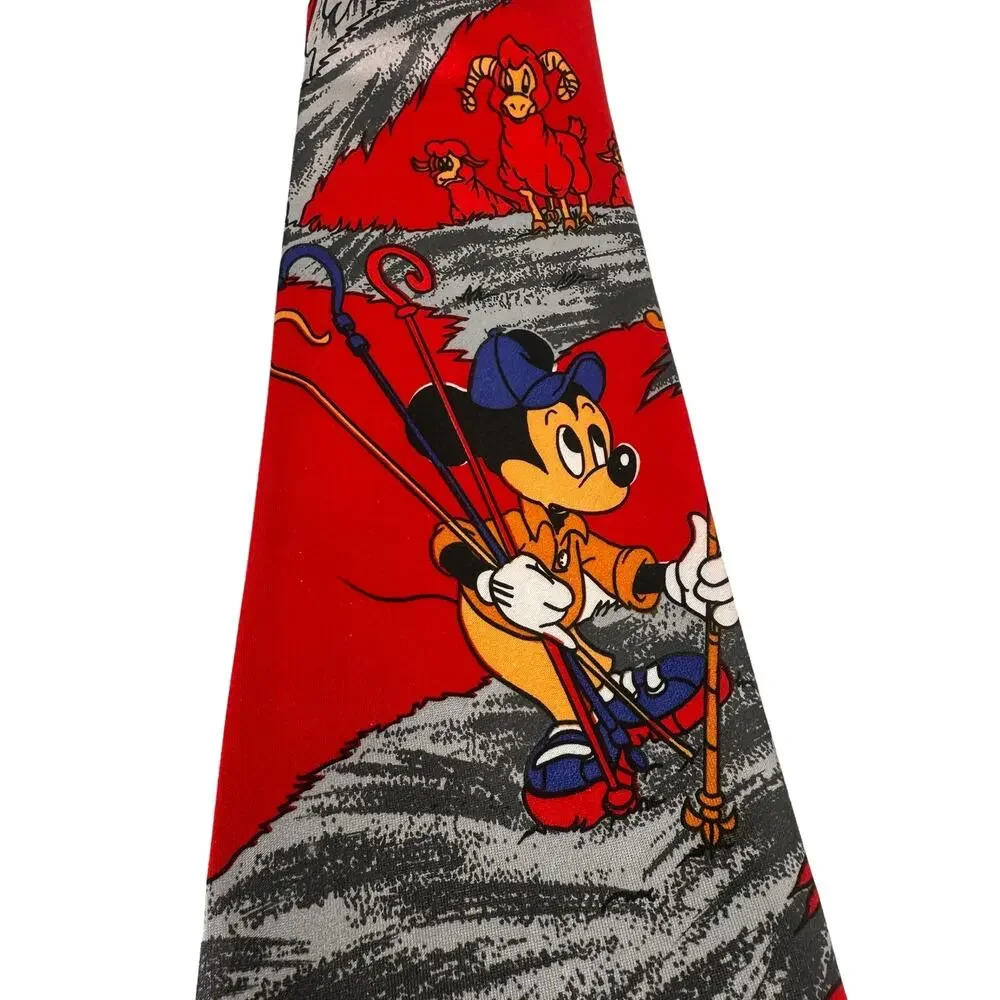 Chirlston Vintage Men's Silk Mickey Mouse Ewe Goat Tie